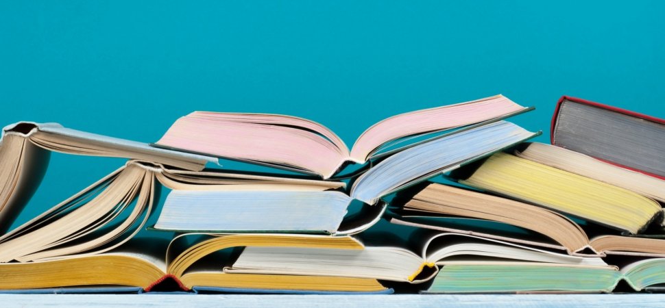 A picture of a stack of books.