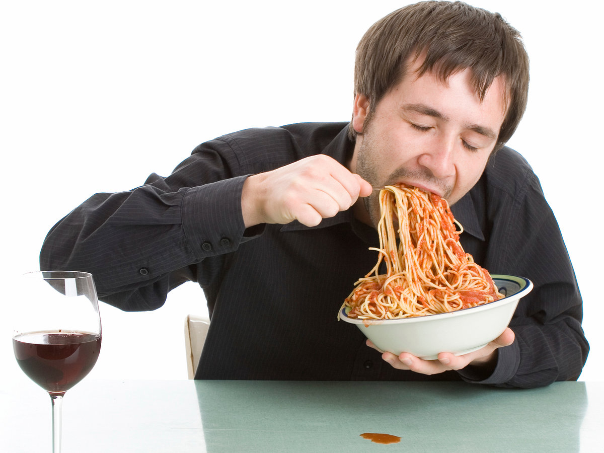 Guy Eating Fast