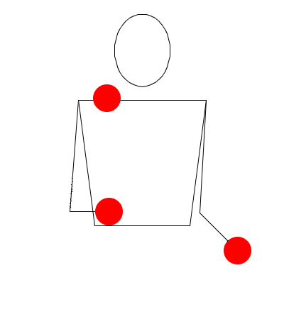Computer animation of a stick-figure juggling a 3-ball cascade