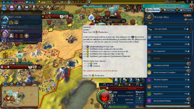 Screenshot of the game  Civilization 6.